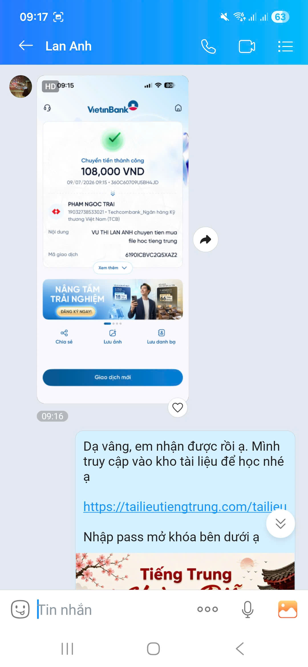 Giao dịch thành công